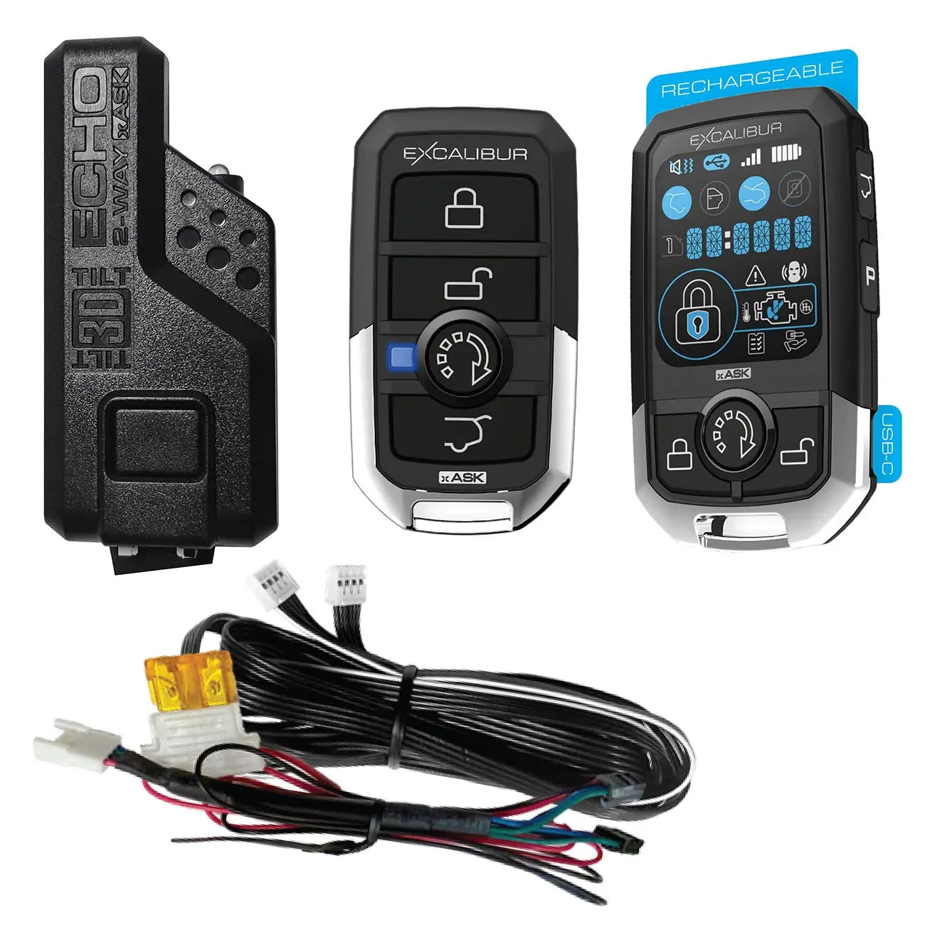Excalibur 5-button Lcd 2-way Remote Kit - Up To 1/4 Mile Range Excalibur Alarms