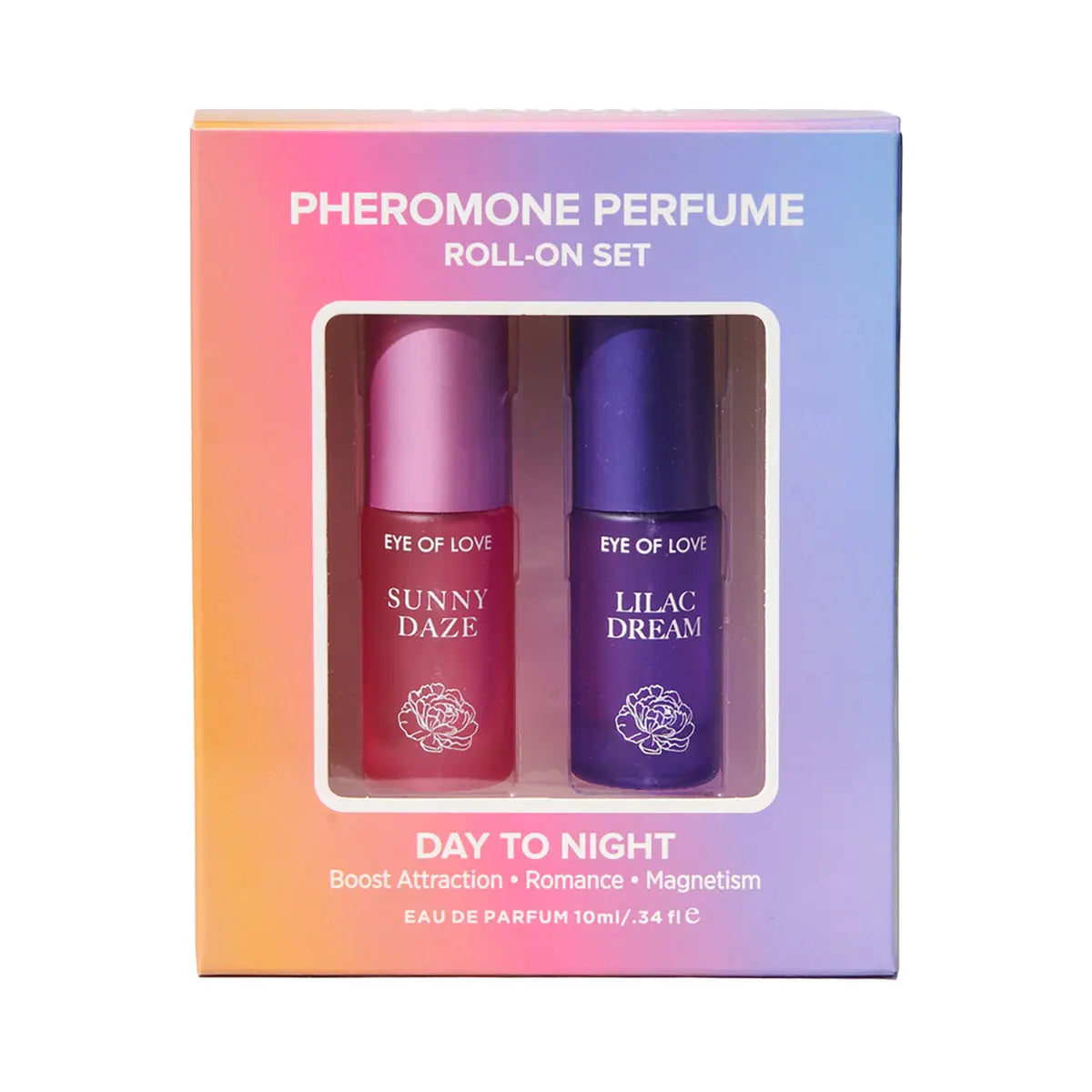 Eye of Love Pheromone Parfum Set 0.34 oz. Roll-On Sunny Daze/Lilac Dream Eye of Love