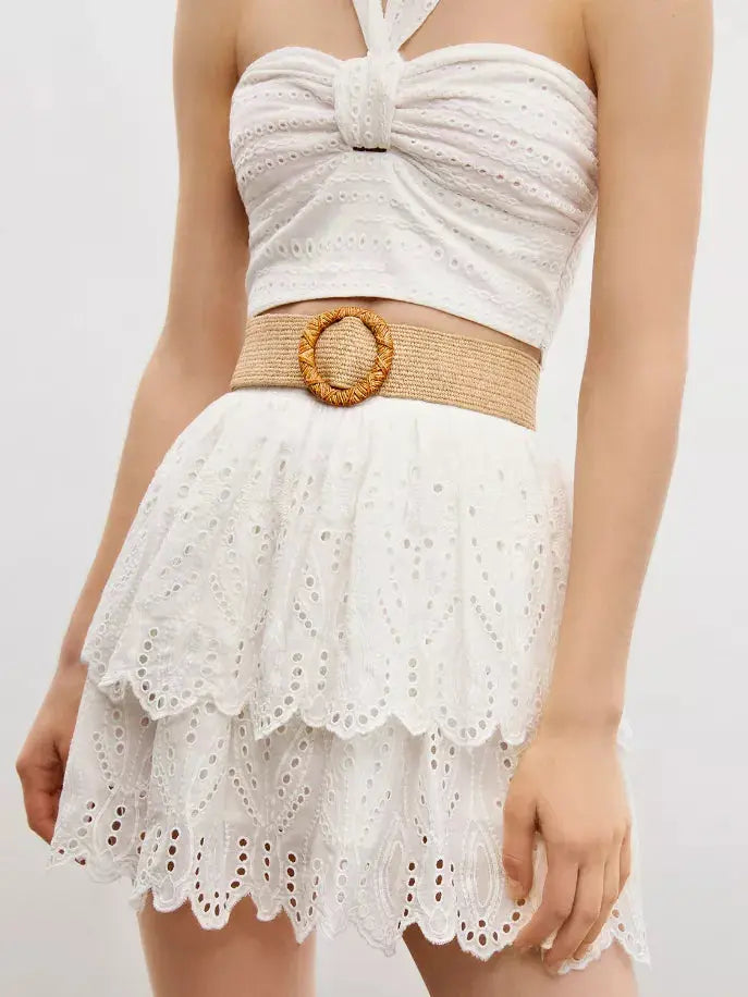 Eyelet Mini Skirt Nocturne