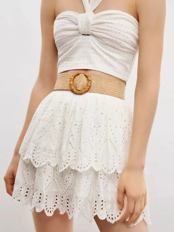 Eyelet Mini Skirt Nocturne