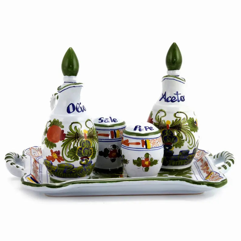 FAENZA-CARNATION Oil/Vinegar Bottle Artistica Italian Gallery