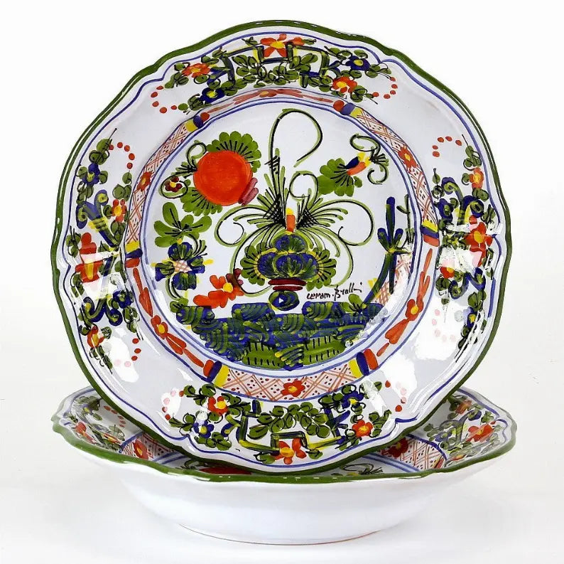 FAENZA-CARNATION Pasta/Soup Rim Plate Artistica Italian Gallery