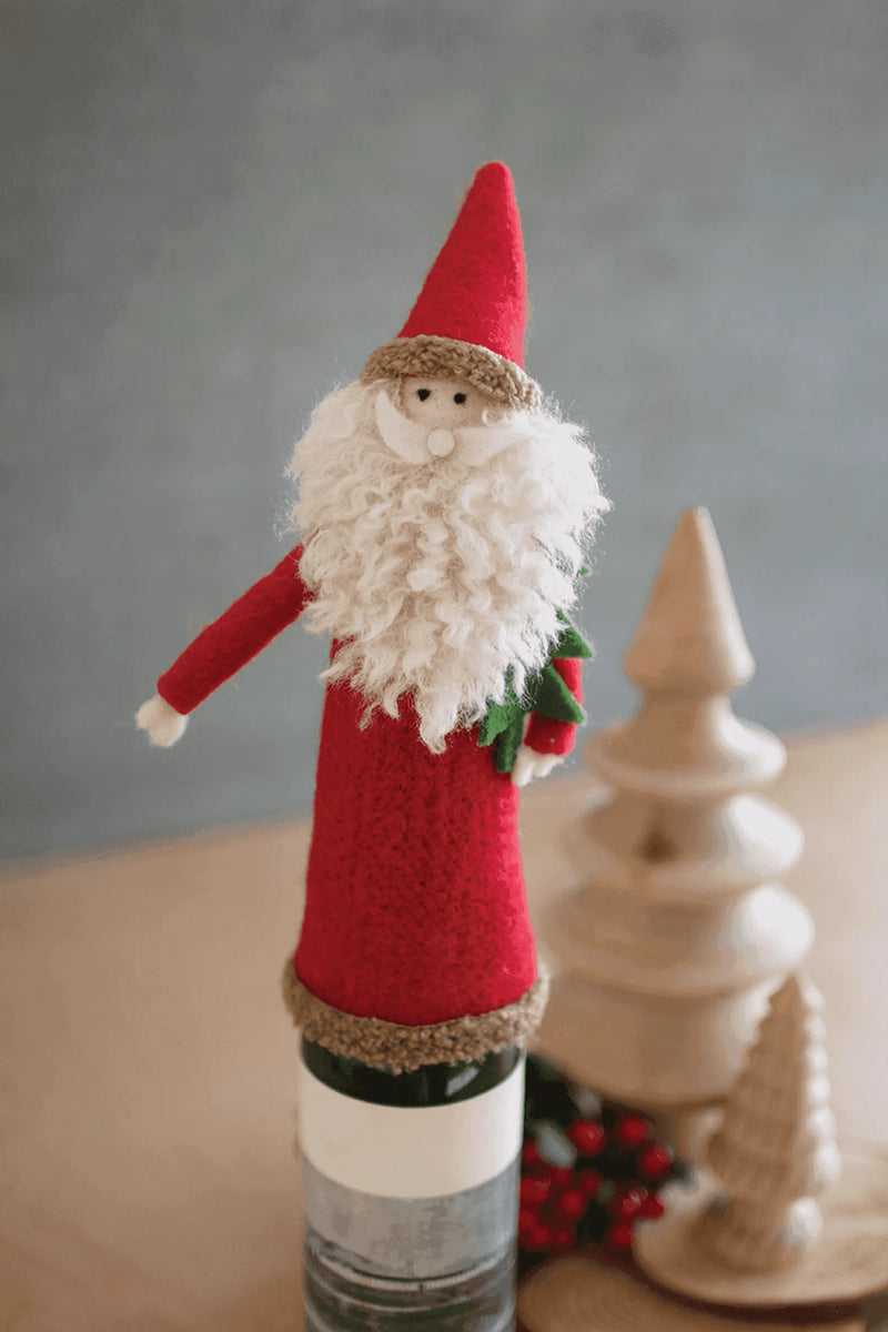 FELT SANTA WINE TOPPER Kalalou