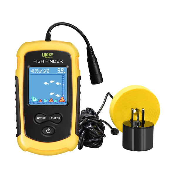 FFC1108-1 Alarm 100M Portable Sonar Fish Finders 45 degrees Sonar Coverage Echo Sounder Alarm Transducer Lake Sea Fishing GreatEagleInc
