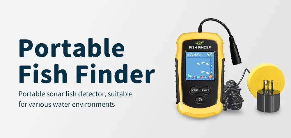 FFC1108-1 Alarm 100M Portable Sonar Fish Finders 45 degrees Sonar Coverage Echo Sounder Alarm Transducer Lake Sea Fishing GreatEagleInc