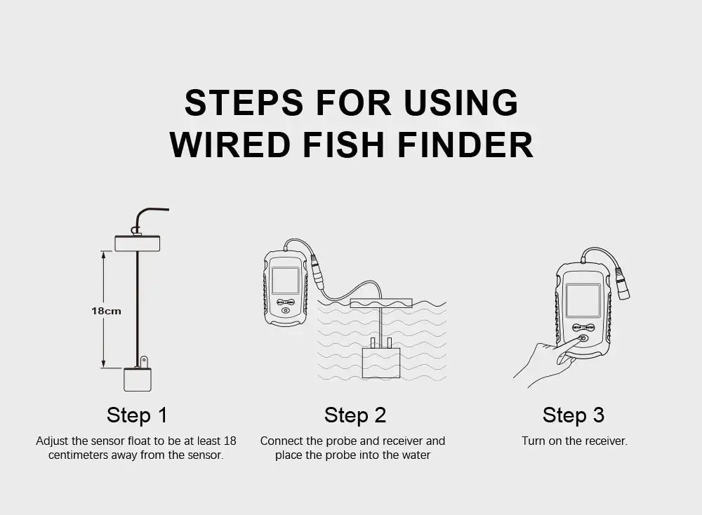 FFC1108-1 Alarm 100M Portable Sonar Fish Finders 45 degrees Sonar Coverage Echo Sounder Alarm Transducer Lake Sea Fishing GreatEagleInc
