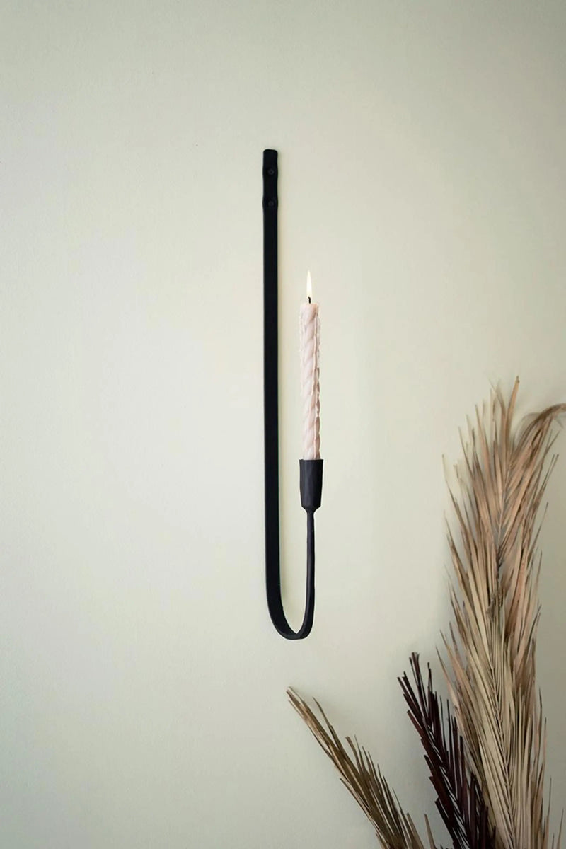 FORGED IRON SINGLE TAPER WALL SCONCE Kalalou