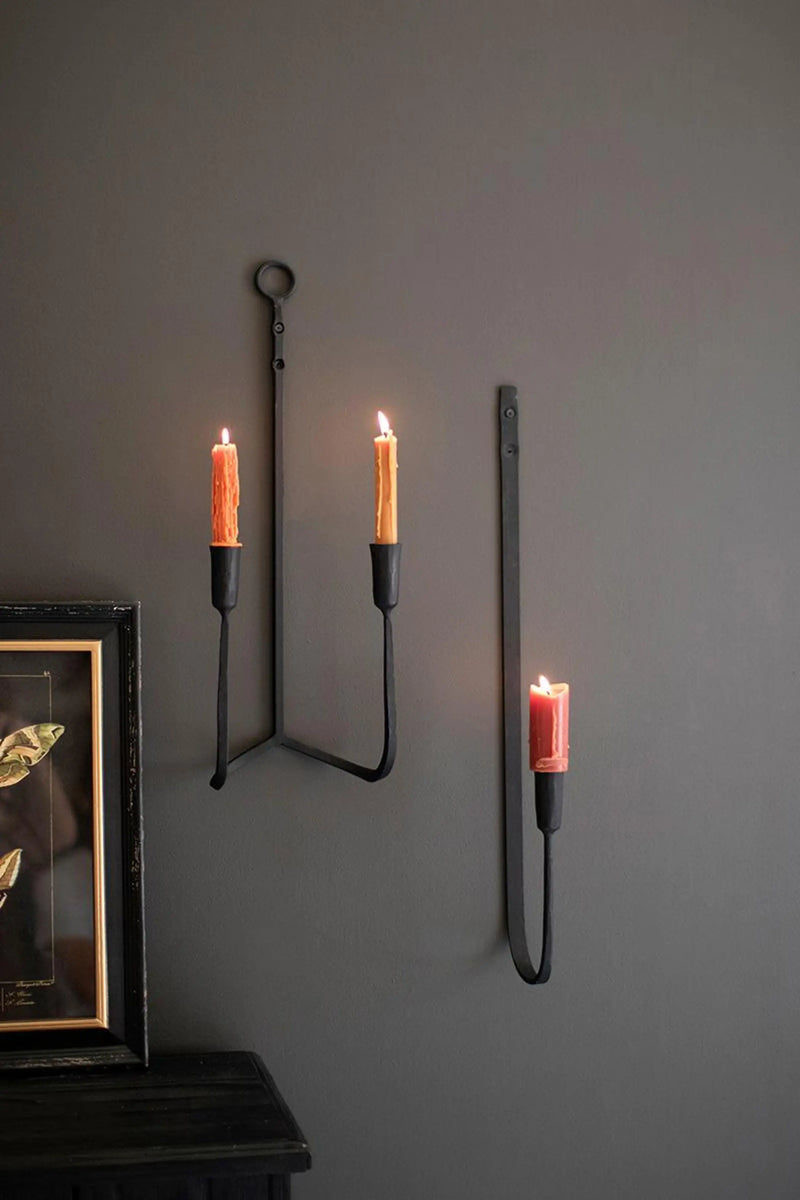 FORGED IRON SINGLE TAPER WALL SCONCE Kalalou