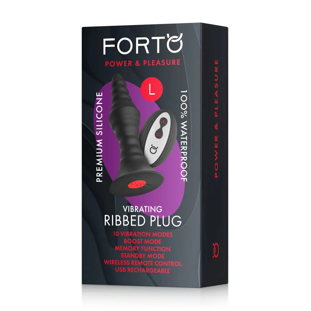 FORTO Vibrating Large Remote Ribbed Plug FORTO