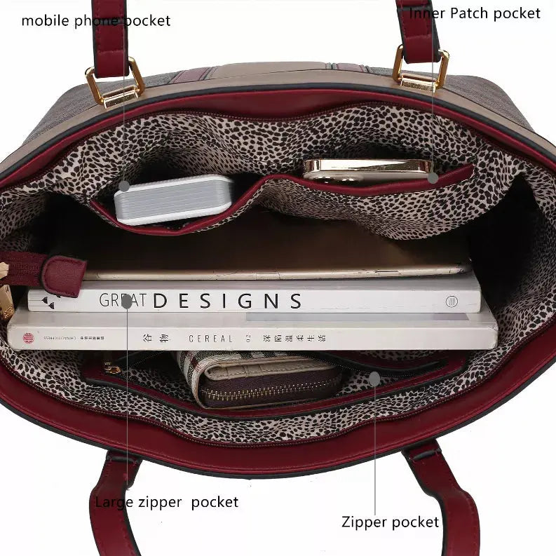 Fabiola Vegan Leather Women's Tote Bag with wallet by Mia K -2 piece set MKF Collection by Mia K.