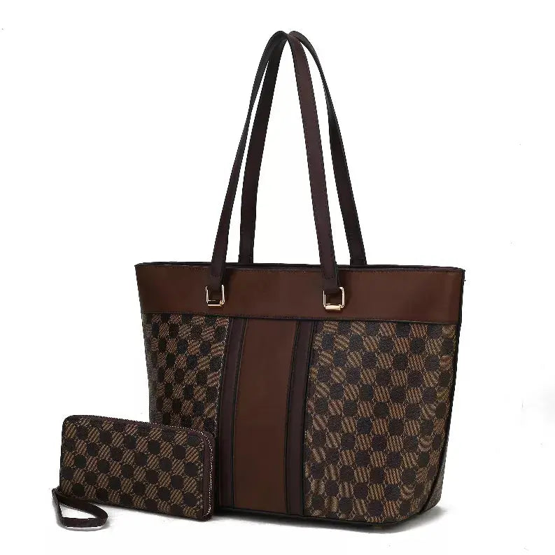 Fabiola Vegan Leather Women's Tote Bag with wallet by Mia K -2 piece set MKF Collection by Mia K.