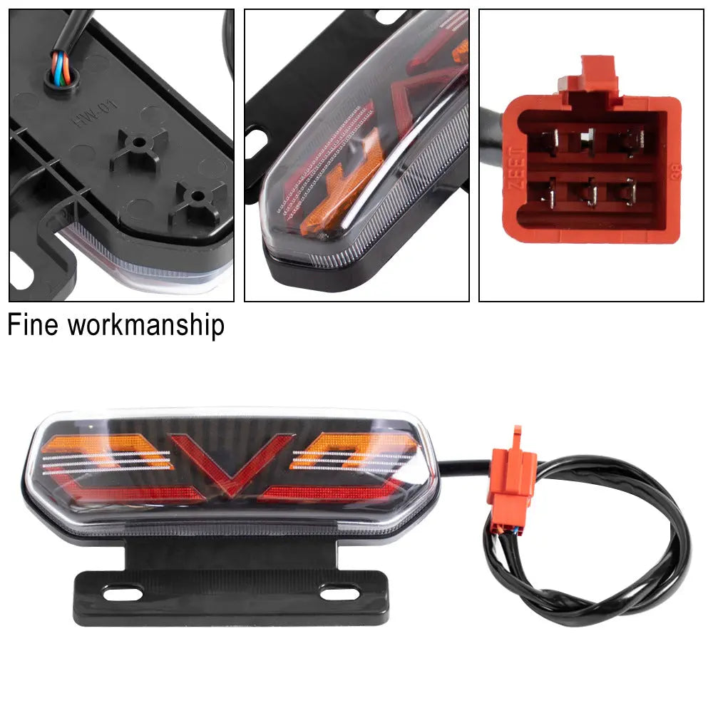 Factory wholesale electric car motorcycle tail light assembly 12V with bracket LED horse racing three-in-one driving tail light GreatEagleInc