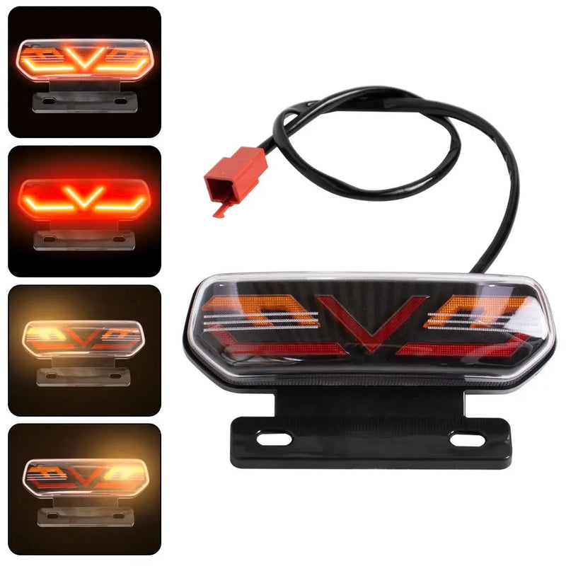 Factory wholesale electric car motorcycle tail light assembly 12V with bracket LED horse racing three-in-one driving tail light GreatEagleInc