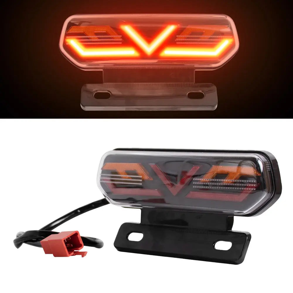 Factory wholesale electric car motorcycle tail light assembly 12V with bracket LED horse racing three-in-one driving tail light GreatEagleInc