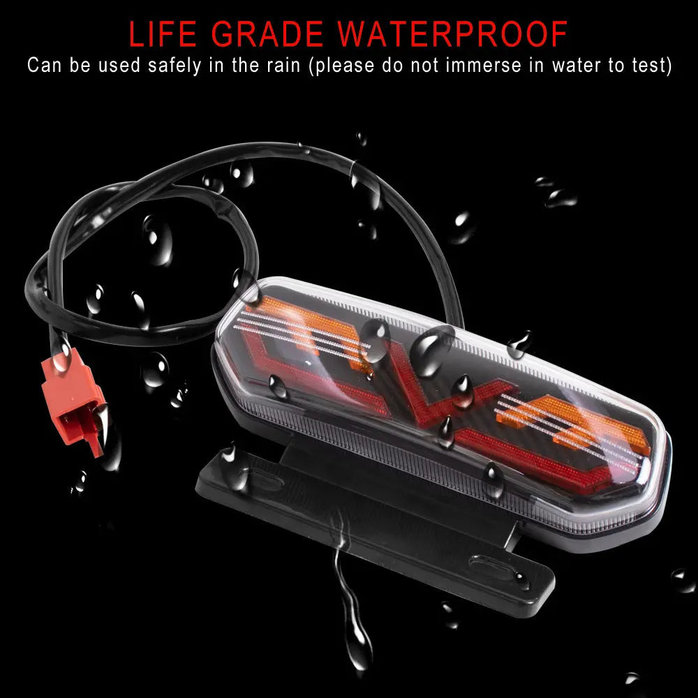 Factory wholesale electric car motorcycle tail light assembly 12V with bracket LED horse racing three-in-one driving tail light GreatEagleInc