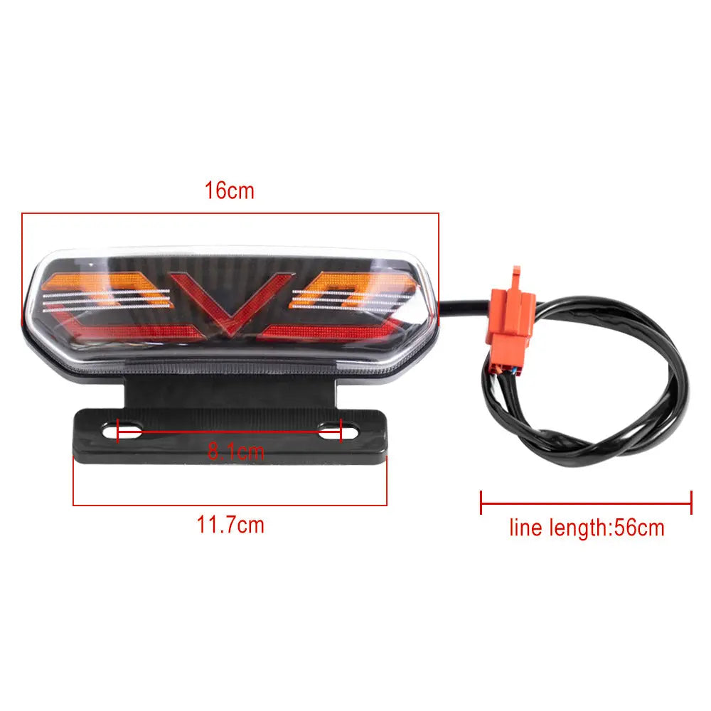 Factory wholesale electric car motorcycle tail light assembly 12V with bracket LED horse racing three-in-one driving tail light GreatEagleInc