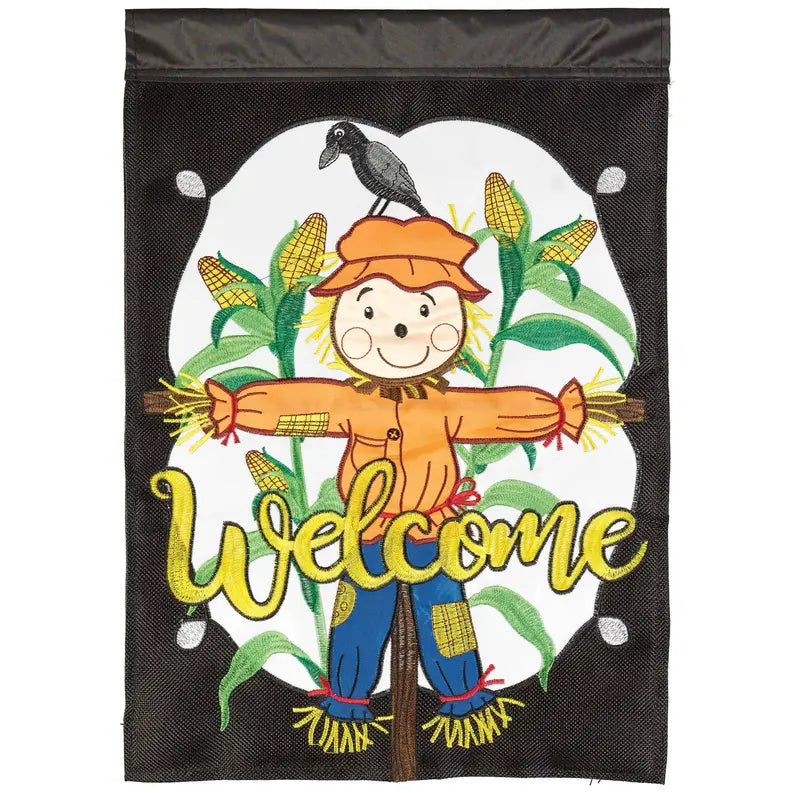 Fall Welcome Scarecrow Flag Poly Dicksons Inc