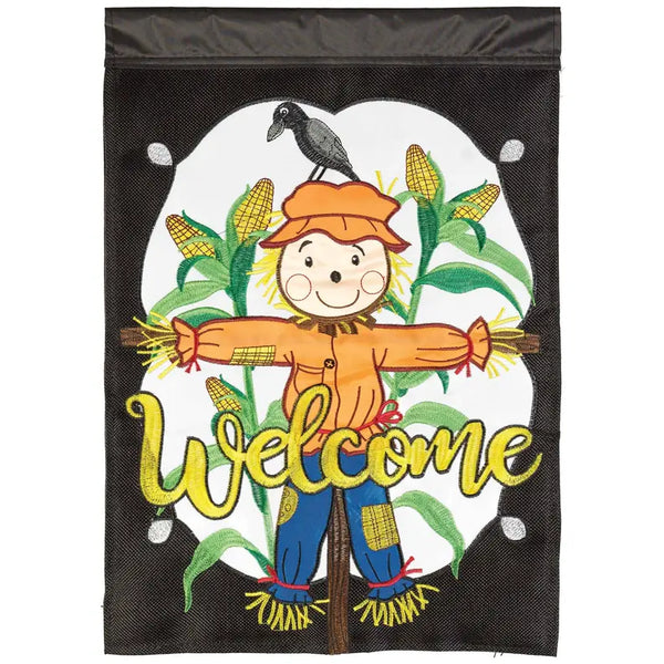 Fall Welcome Scarecrow Flag Poly Dicksons Inc