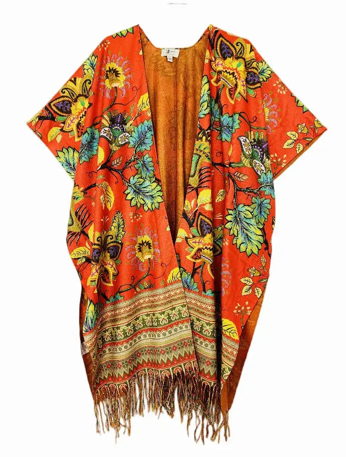 Fall/Winter Fringe Detailed - Paisley Ruana JC Sunny Fashion