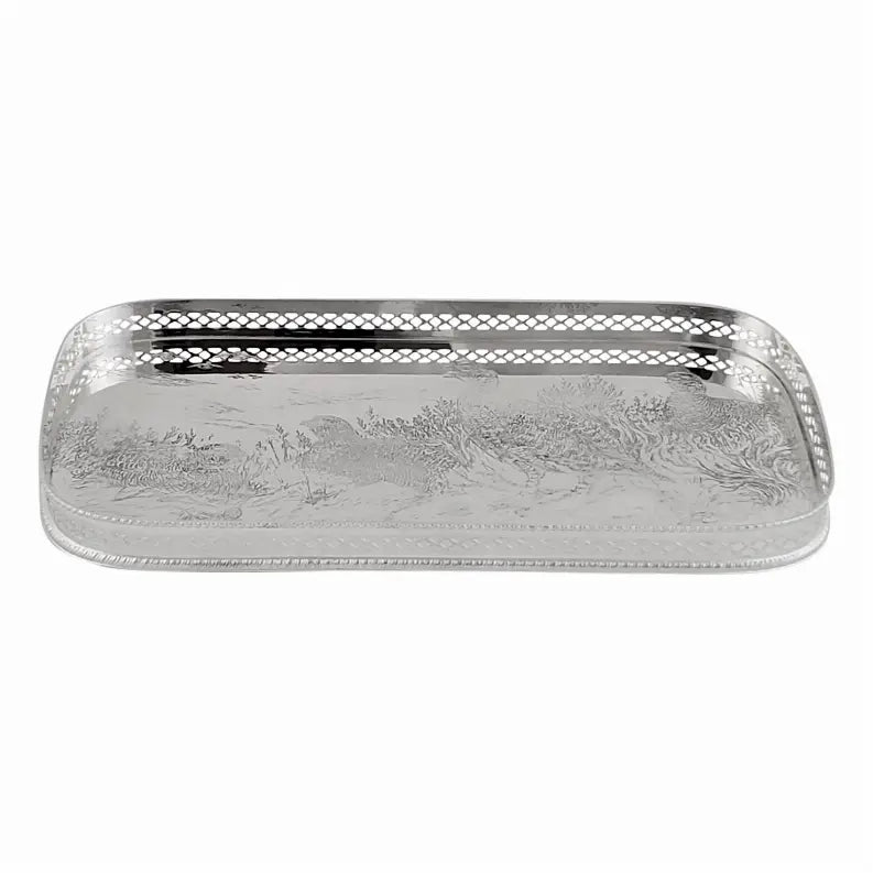 Famous Grouse 12" x 6" Tray English Silver Plate Corbell Silver