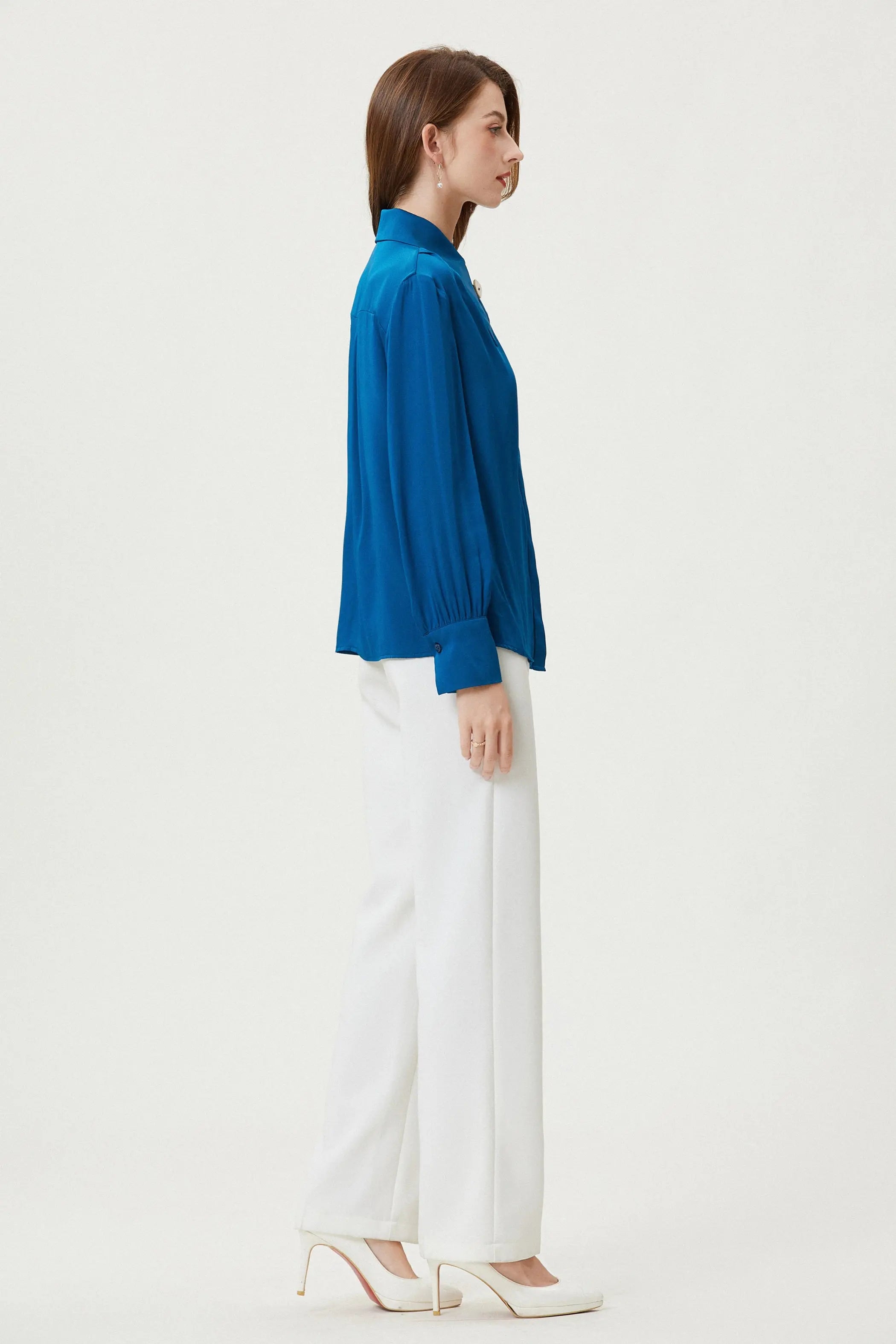 Fangyan | Delphinium Silk Shirt Fangyan