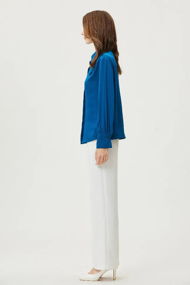 Fangyan | Delphinium Silk Shirt Fangyan