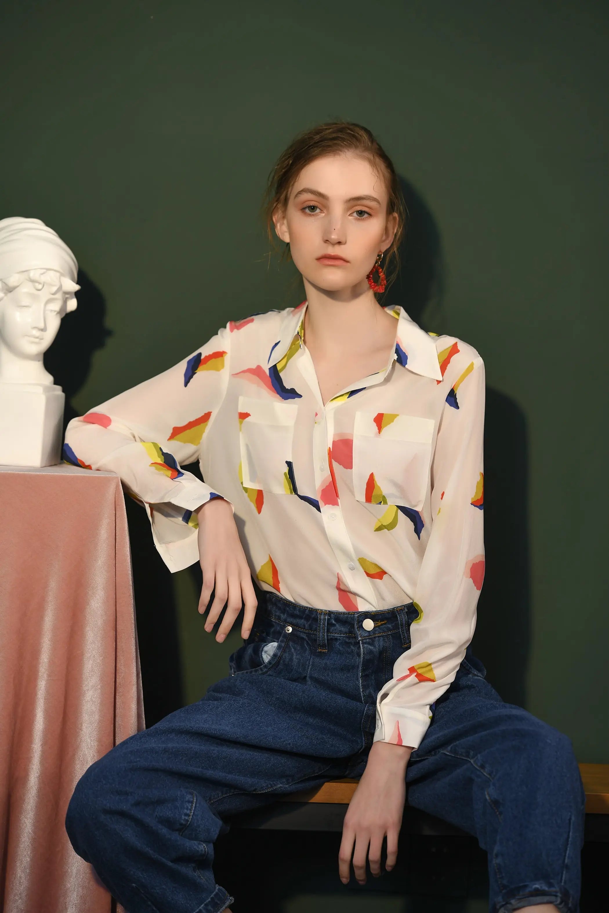 Fangyan | Pelican Silk Blouse Fangyan