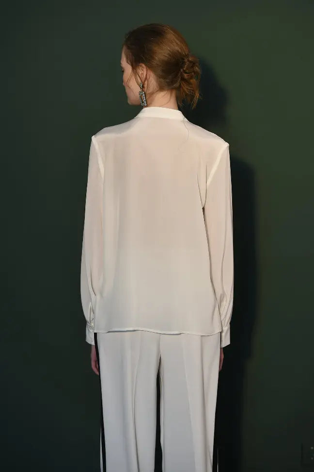 Fangyan| White Whale Silk Blouse Fangyan
