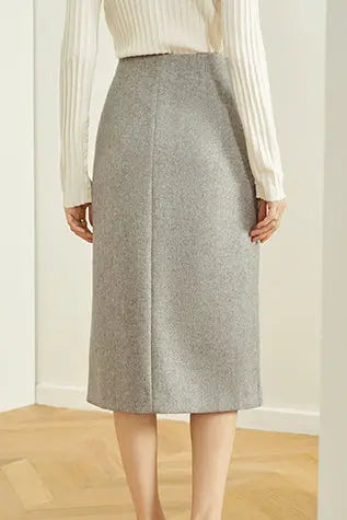 Fansilanen | Gray Woolen Skirt Fangyan