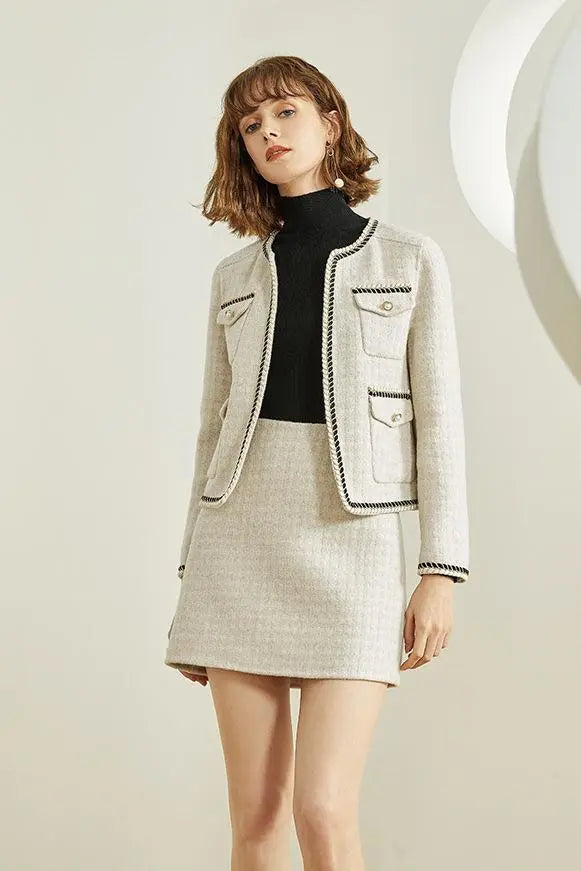 Fansilanen | Pearl Checkered  Coat Fangyan