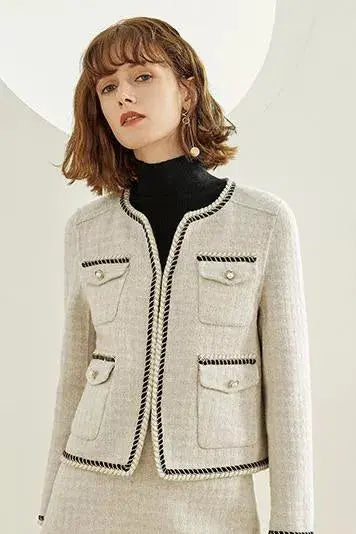 Fansilanen | Pearl Checkered  Coat Fangyan