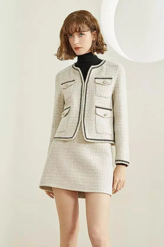 Fansilanen | Pearl Checkered  Coat Fangyan
