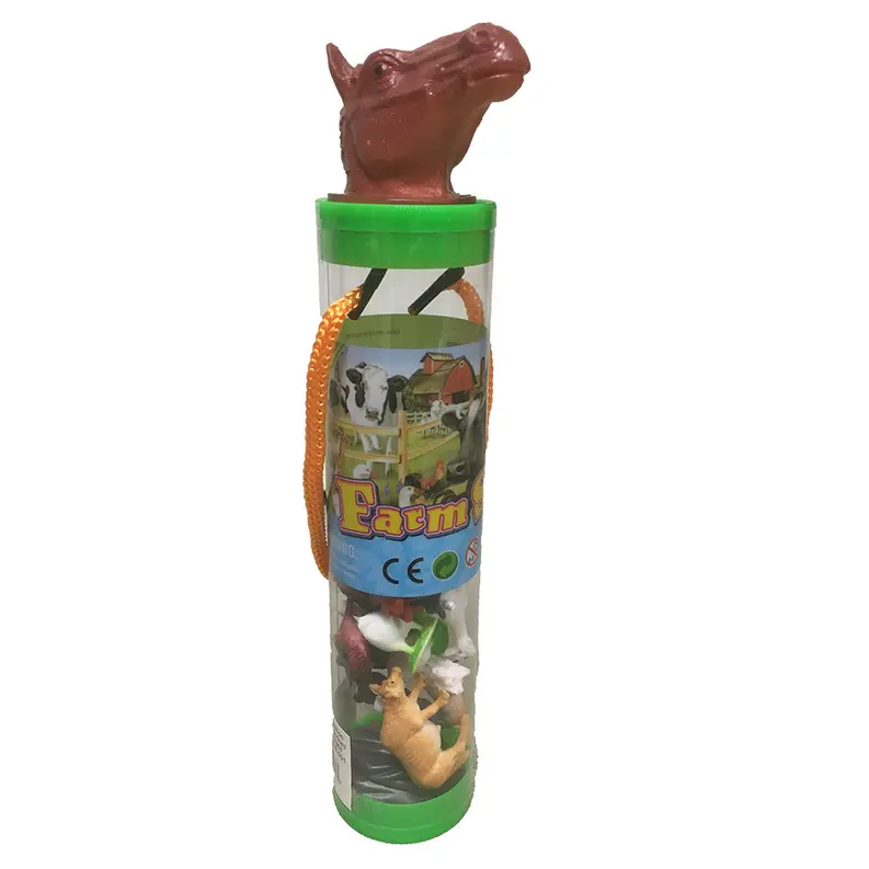 Farm Animals 2" Figurines Tube, Display Set of 12 Tubes Texas Toy Distribution