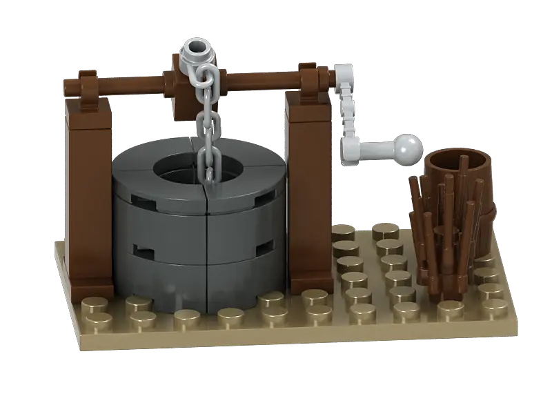Farm Tractor and Well Building Brick Kit (178 pcs) Texas Toy Distribution