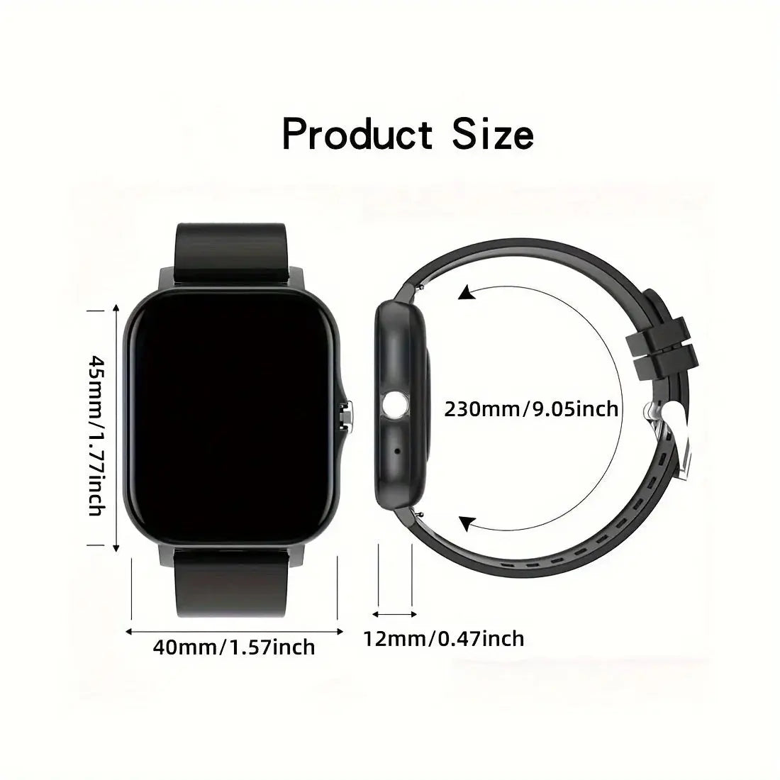Fashion Smart Watch, Equipped with 1.83-inch HD Display, Wireless Call and Voice Assistant-fitness Tracker, USB Charging. GreatEagleInc