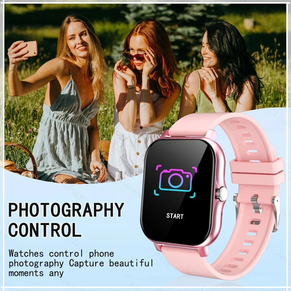 Fashion Smart Watch, Equipped with 1.83-inch HD Display, Wireless Call and Voice Assistant-fitness Tracker, USB Charging. GreatEagleInc