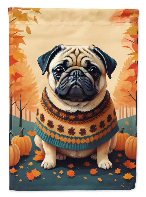 Fawn Pug Fall Garden Flag Caroline's Treasures