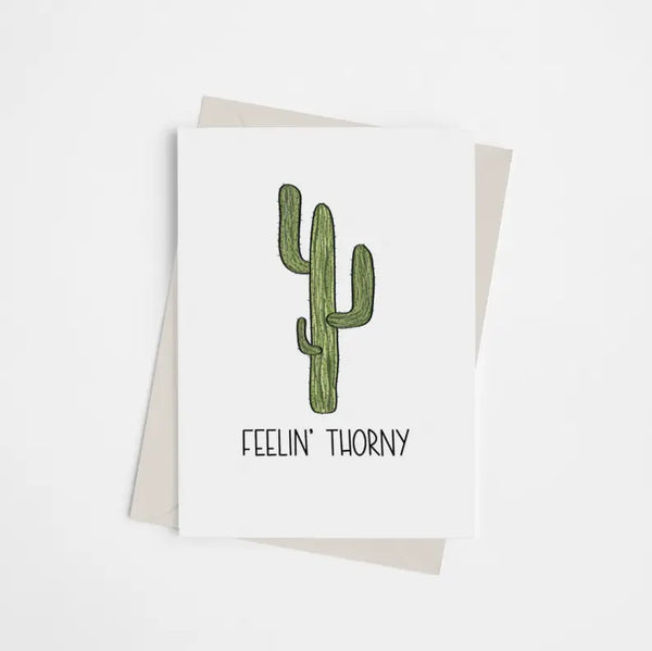 Feelin' Thorny - Greeting Card Black Cat Bazaar