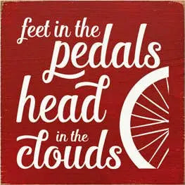 Feet in the Pedals Biking Wood Sign Sawdust City