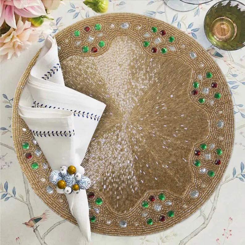 Festive Design Beaded Placemats Decozen