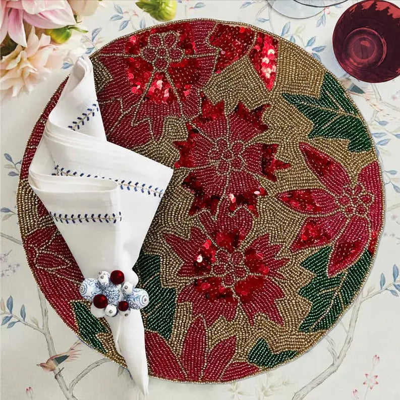 Festive Design Beaded Placemats Decozen