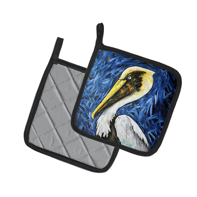 Fierce Pelican Pair of Pot Holders Caroline's Treasures