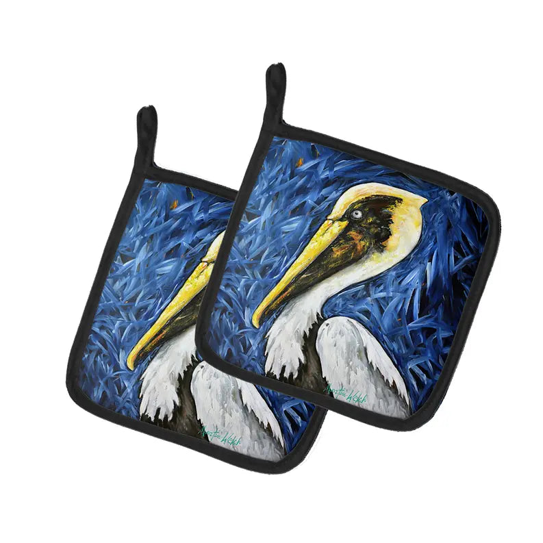 Fierce Pelican Pair of Pot Holders Caroline's Treasures
