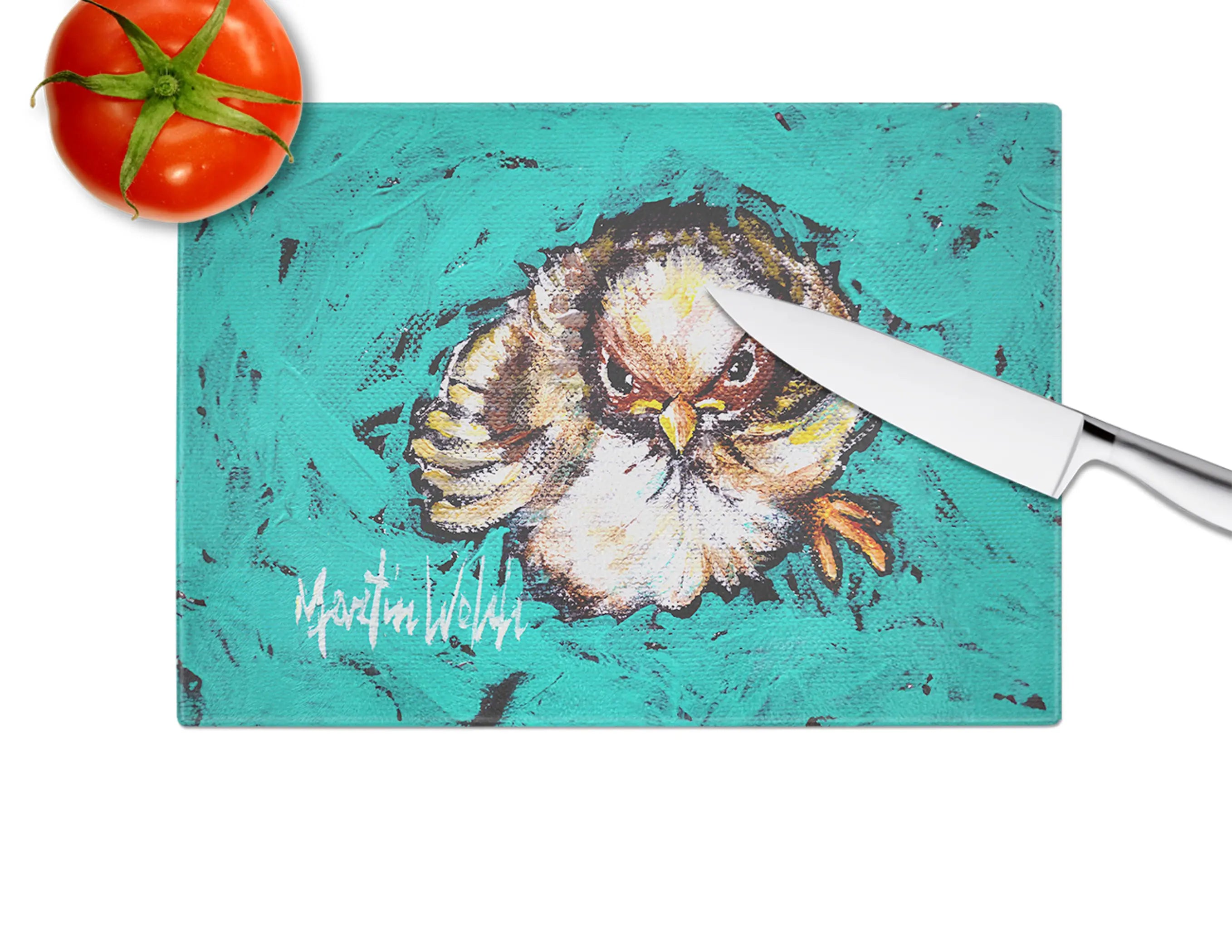 Fiest Chic Bird Glass Cutting Board Caroline's Treasures