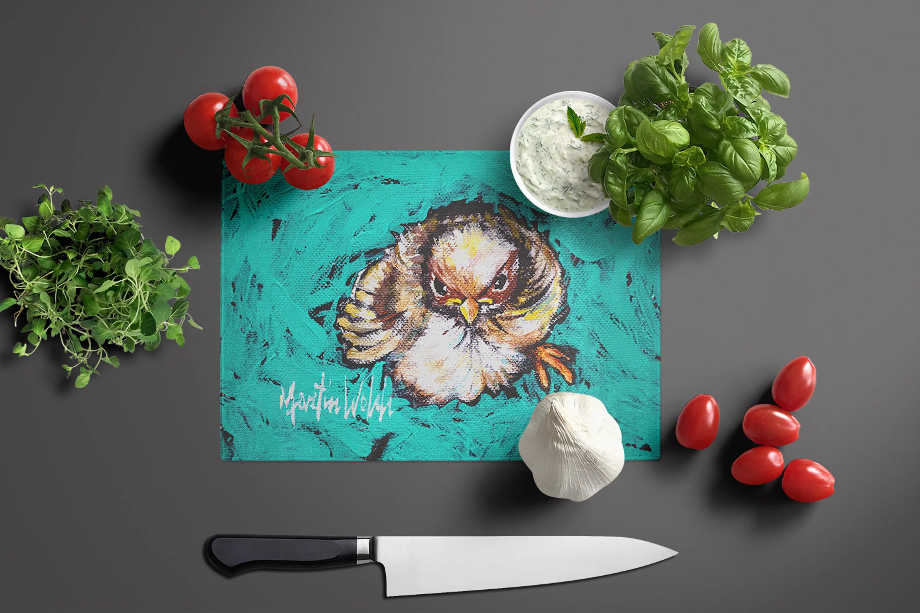 Fiest Chic Bird Glass Cutting Board Caroline's Treasures
