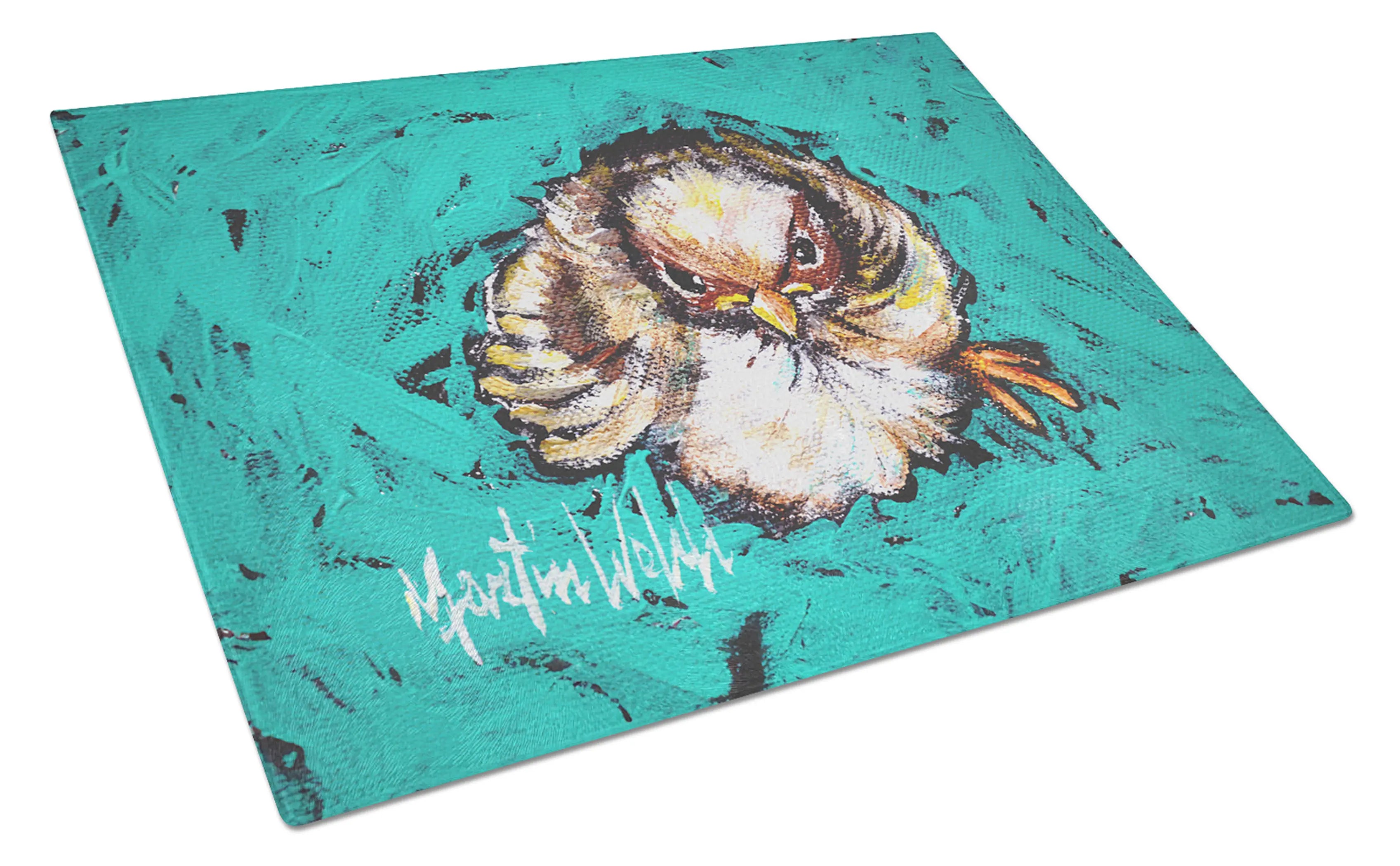 Fiest Chic Bird Glass Cutting Board Caroline's Treasures