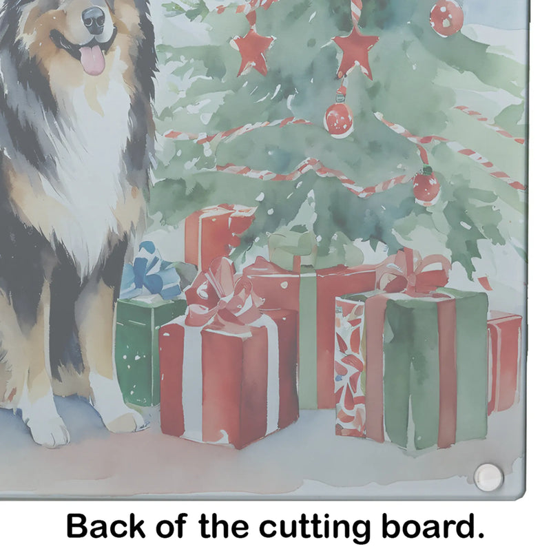 Finnish Lapphund Cozy Christmas Glass Cutting Board Caroline's Treasures