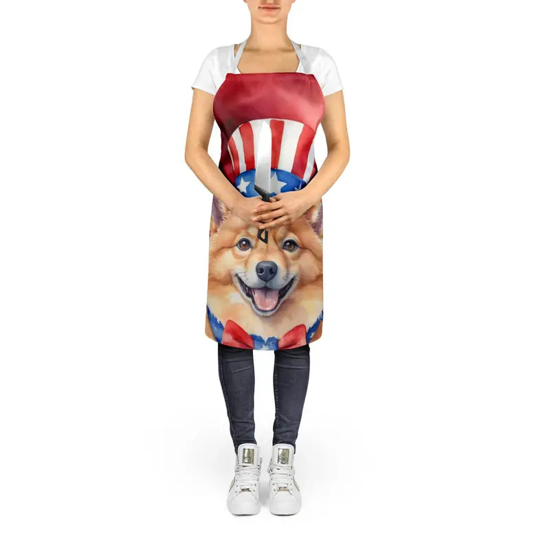 Finnish Spitz Patriotic American Apron Caroline's Treasures