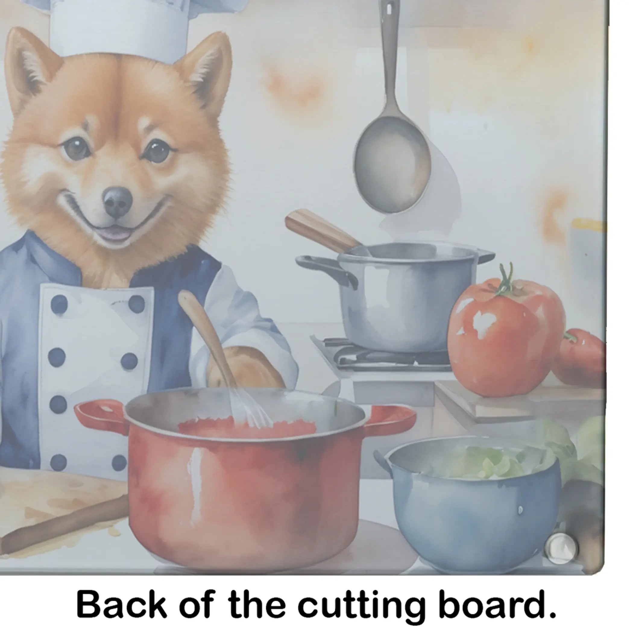 Finnish Spitz The Chef Glass Cutting Board Caroline's Treasures