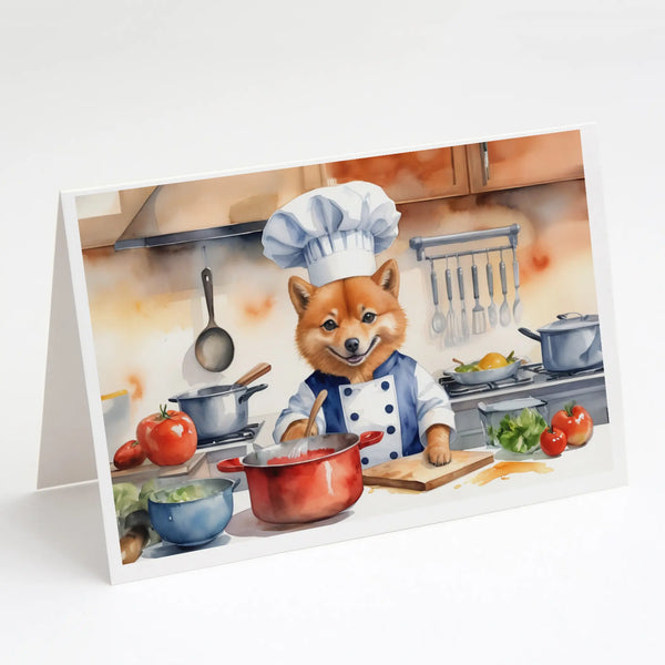 Finnish Spitz The Chef Greeting Cards Pack of 8 Caroline's Treasures